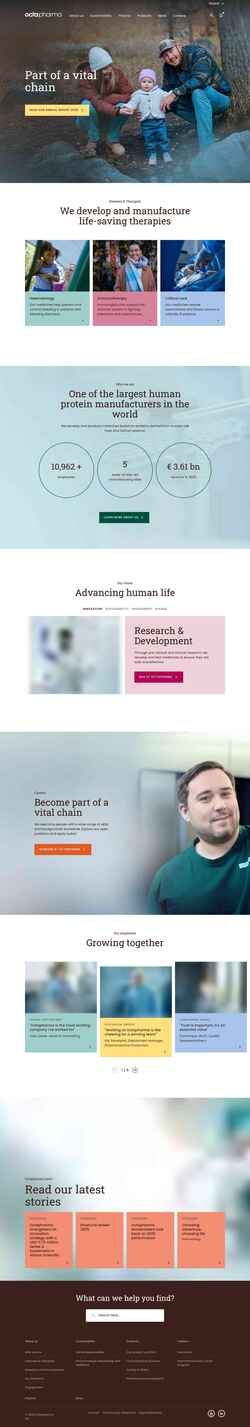 Schermata www.octapharma.com