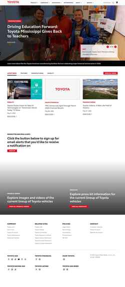 Schermata pressroom.toyota.com
