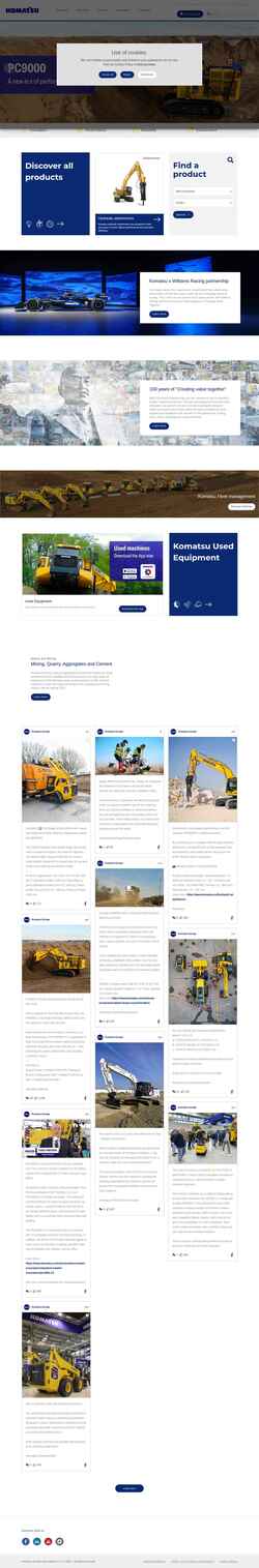 Captura de pantalla www.komatsu.eu