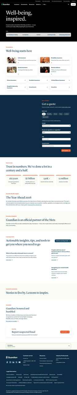 Screenshot www.guardianlife.com