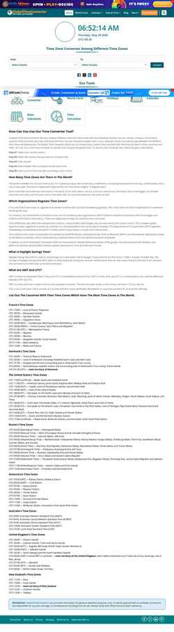 Képernyőkép globaltimeconverter.com
