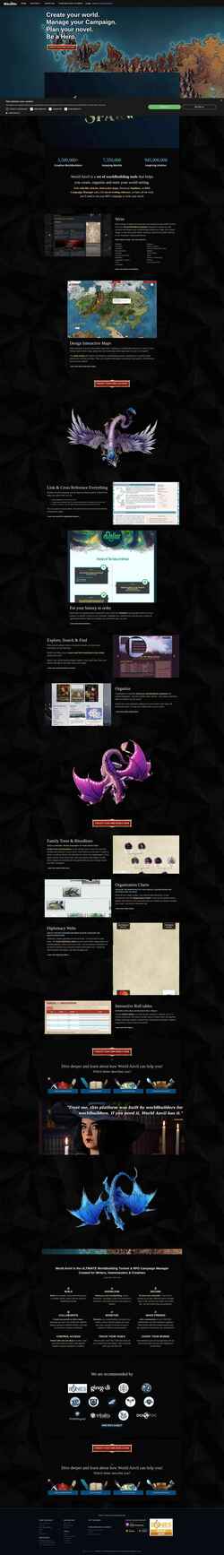 Zrzut ekranu www.worldanvil.com