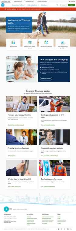Captura de pantalla www.thameswater.co.uk