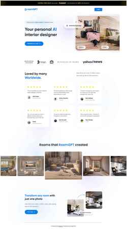 Snímek obrazovky www.roomgpt.io