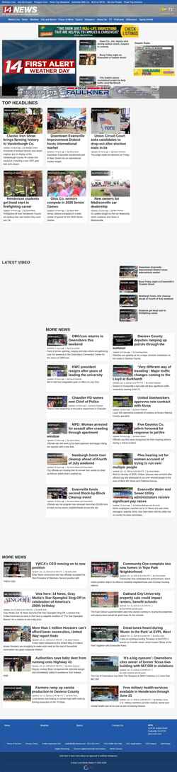 Captura de pantalla www.14news.com