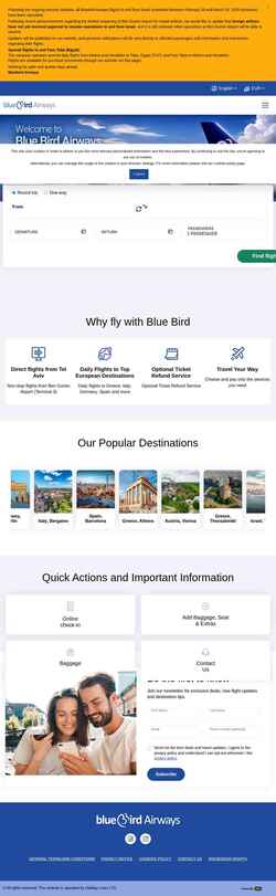 Снимак екрана www.bluebirdair.com