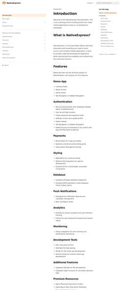 Screenshot docs.native.express