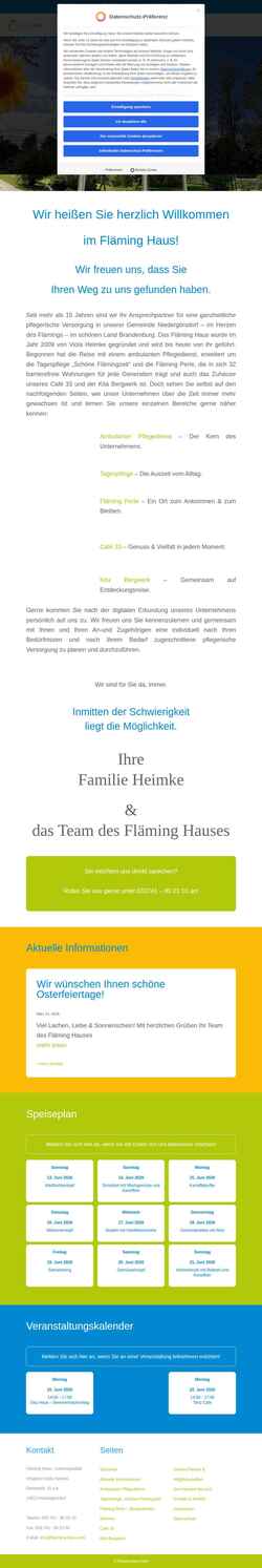 Screenshot www.flaeming-haus.com