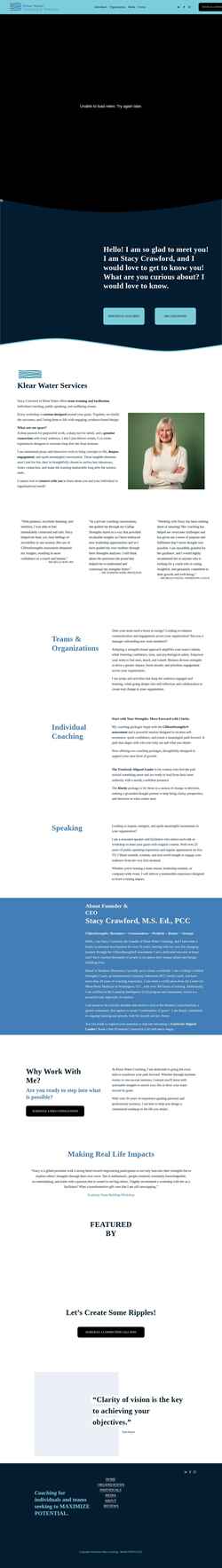 Screenshot klearwatercoaching.com