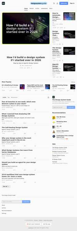 Snímek obrazovky learn.thedesignsystem.guide