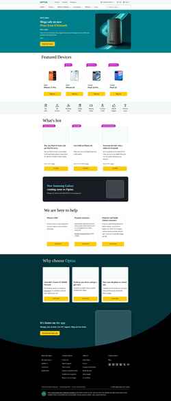 Ekrānuzņēmums www.optus.com.au