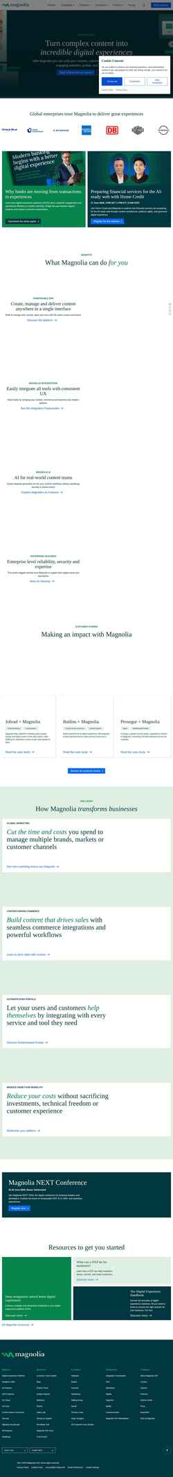 Ekraanipilt www.magnolia-cms.com