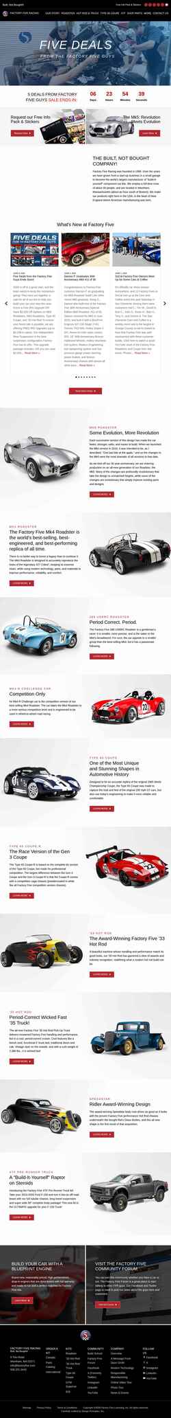 Snímek obrazovky www.factoryfive.com