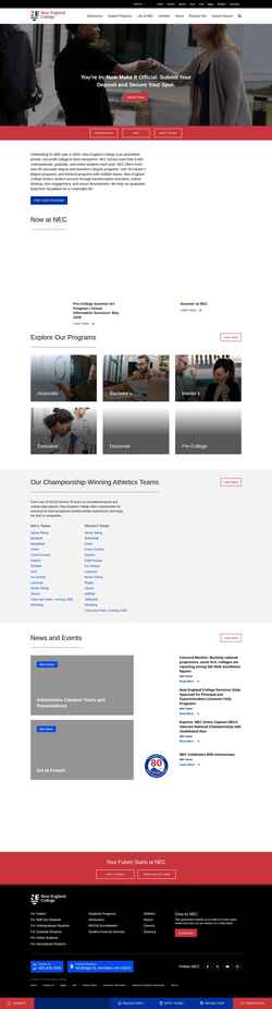 Screenshot www.nec.edu
