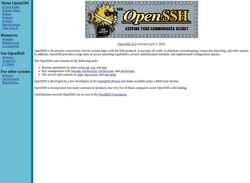 Skjermdump www.openssh.org