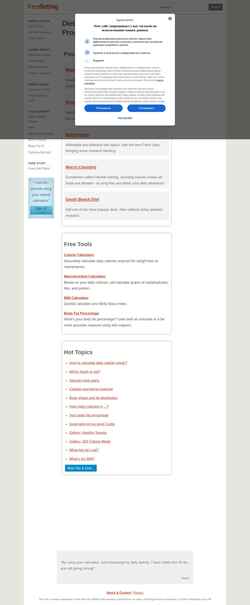 Снимак екрана www.freedieting.com