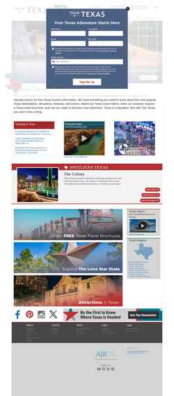 Captura de pantalla www.tourtexas.com