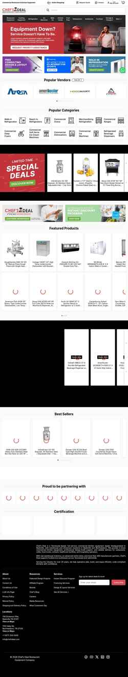 Screenshot www.chefsdeal.com