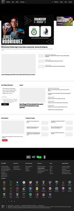 Captura de pantalla www.mlssoccer.com