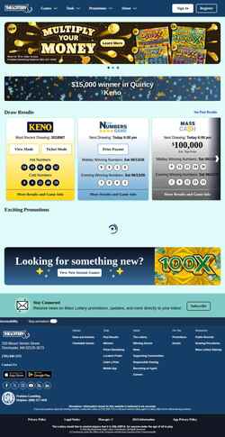 Скриншот www.masslottery.com