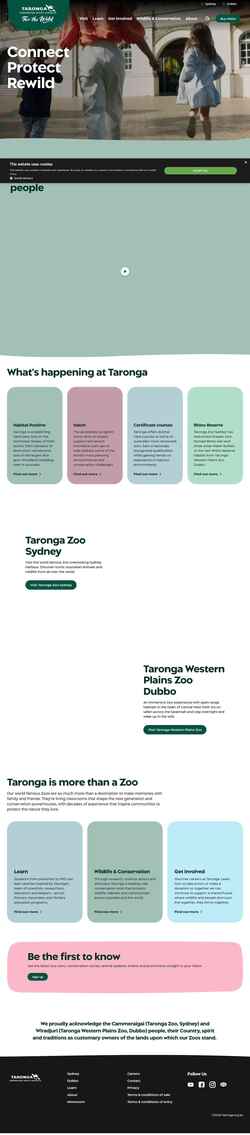Ekrānuzņēmums www.taronga.org.au