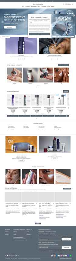 Snimka zaslona www.dermalogica.com