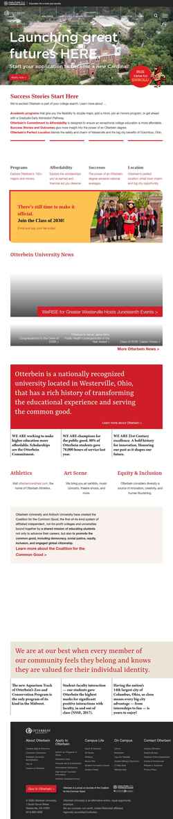 Снимак екрана www.otterbein.edu