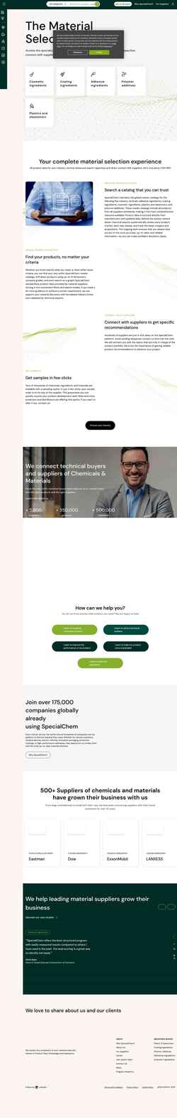 Captura de pantalla www.specialchem.com