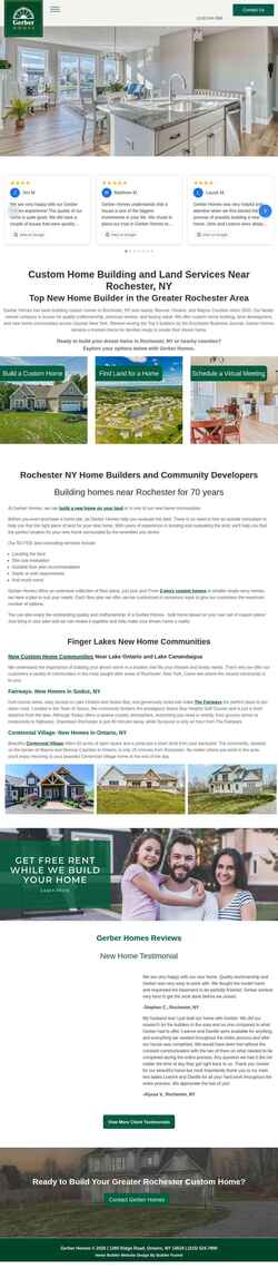 Schermafbeelding www.gerberhomes.com