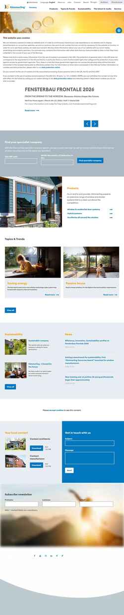 Screenshot www.koemmerling.com