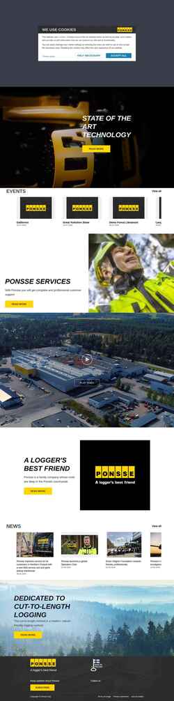 Skærmbillede www.ponsse.com