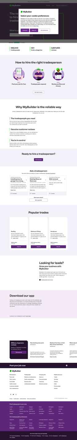 Snímek obrazovky www.mybuilder.com