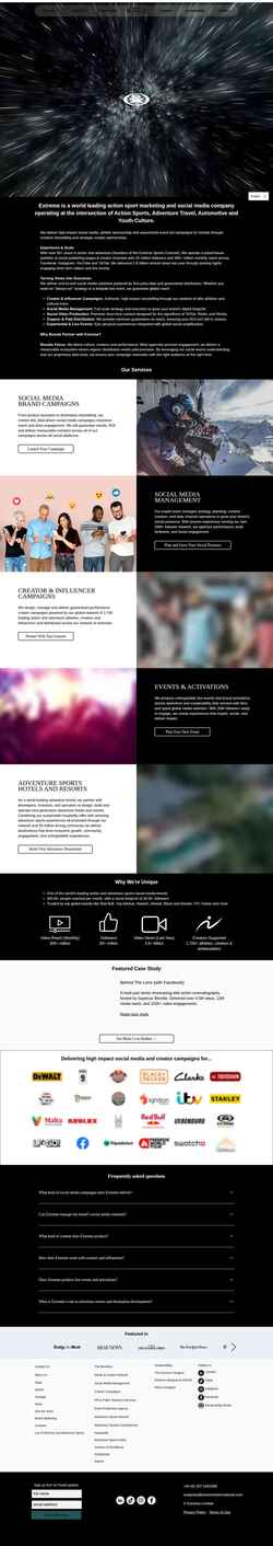 Screenshot www.extremeinternational.com