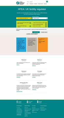 Screenshot www.hfea.gov.uk