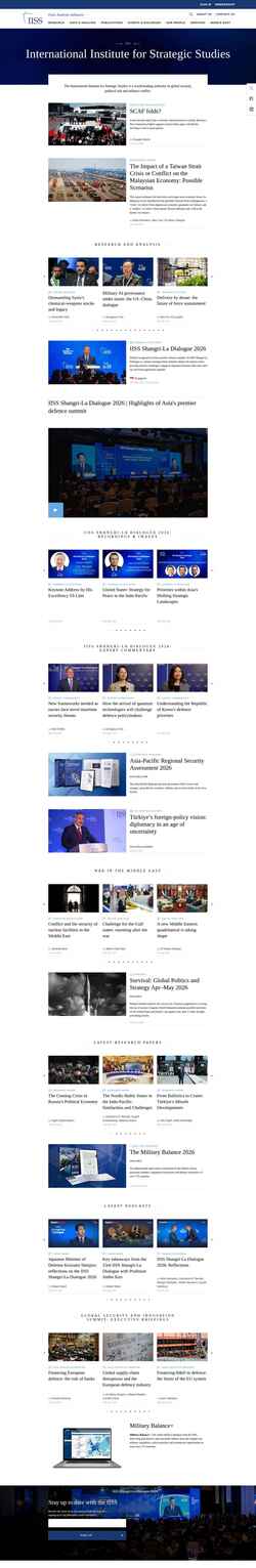 Zrzut ekranu www.iiss.org