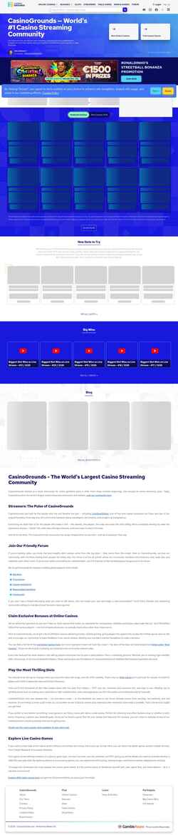 Posnetek zaslona casinogrounds.com