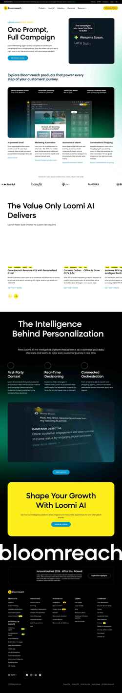 Στιγμιότυπο οθόνης www.bloomreach.com