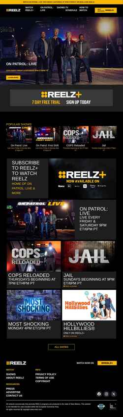 Ekraanipilt www.reelz.com