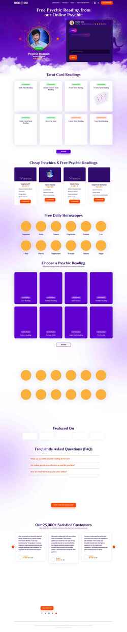 Posnetek zaslona www.psychicguild.com