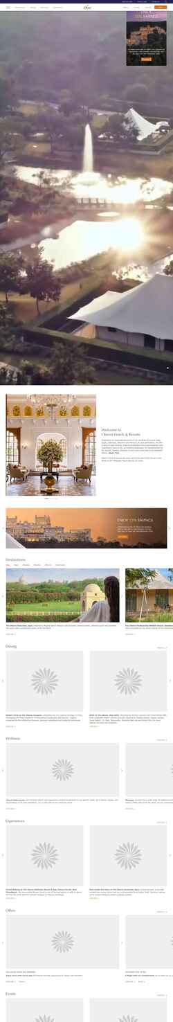 Ekrānuzņēmums www.oberoihotels.com