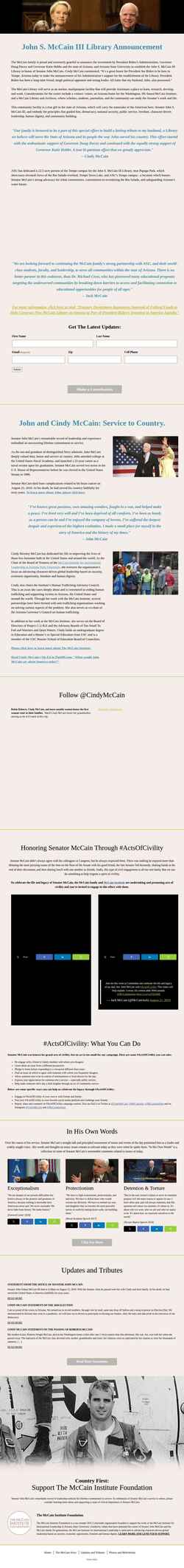 Screenshot www.johnmccain.com