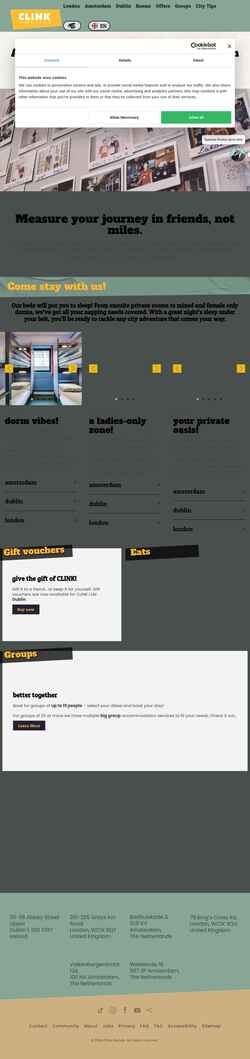 Screenshot www.clinkhostels.com