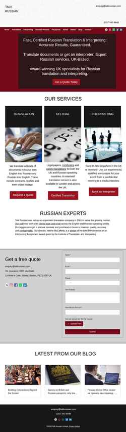 Скриншот www.talkrussian.com
