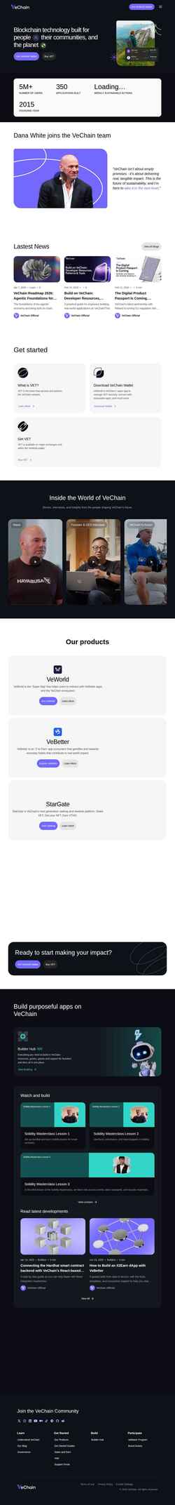 Capture d'écran vechain.org