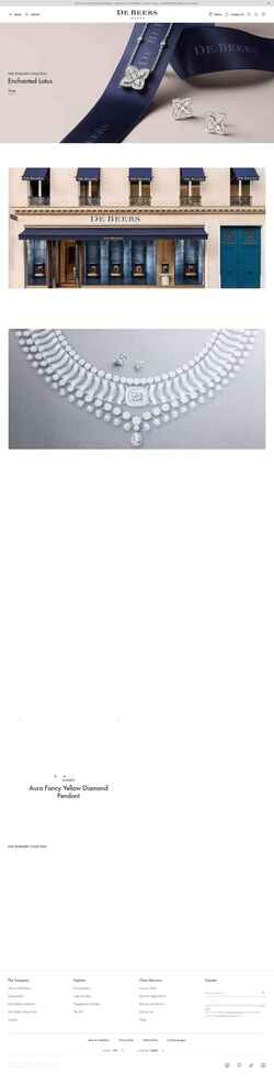 Captură de ecran www.debeers.com