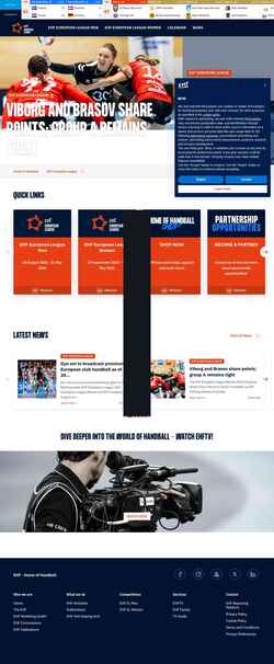 Captura de pantalla ehfel.eurohandball.com