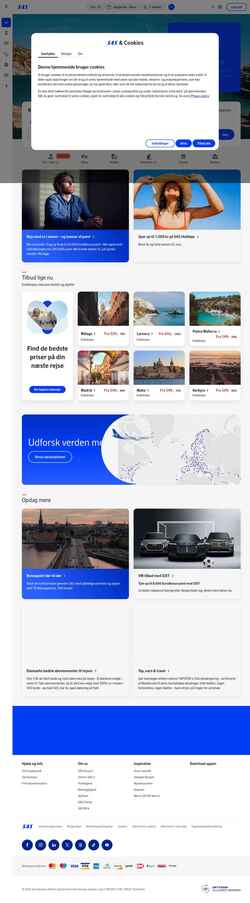 Screenshot www.sas.dk