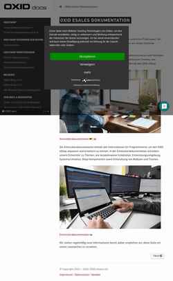 Snímka obrazovky docs.oxid-esales.com