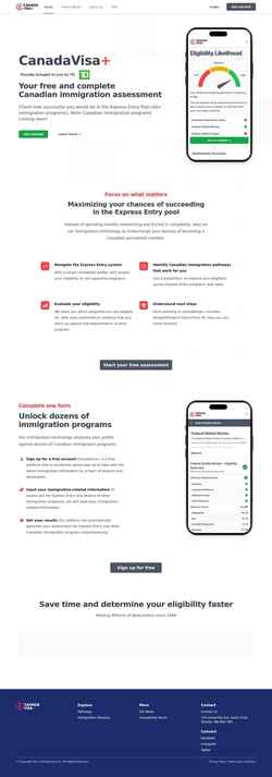 Screenshot canadavisaplus.com