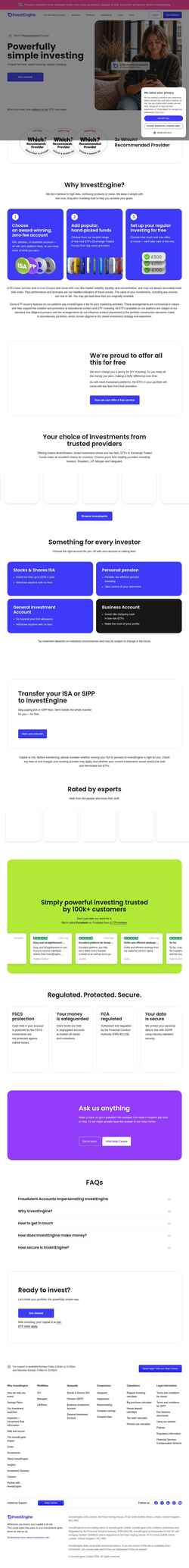 Снимак екрана investengine.com